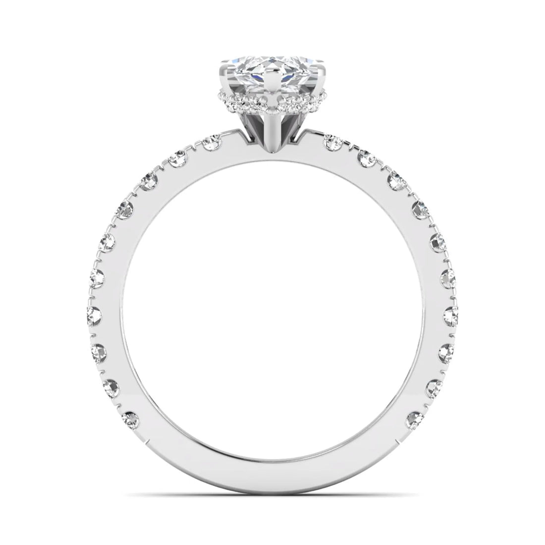 OctaPearl 1.5 ct Marquise Hidden Halo Pavé Lab Grown Diamond Engagement Ring