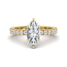 OctaPearl 1.5 ct Marquise Hidden Halo Pavé Lab Grown Diamond Engagement Ring