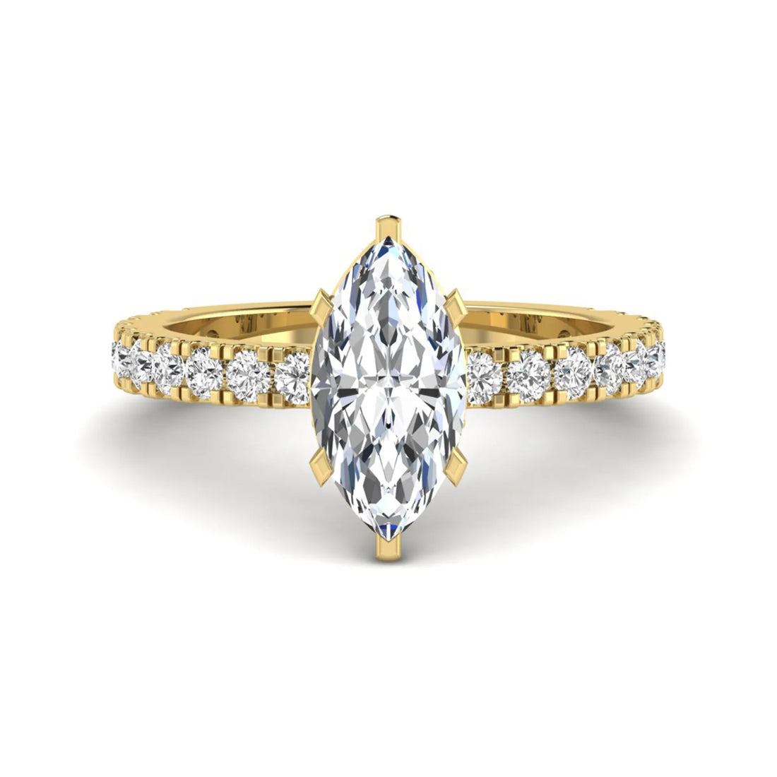 OctaPearl 1.5 ct Marquise Hidden Halo Pavé Lab Grown Diamond Engagement Ring