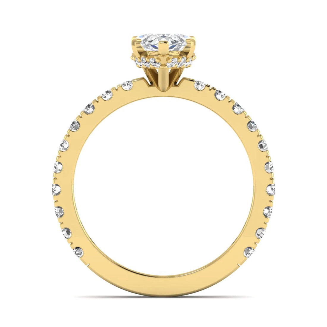 OctaPearl 1.5 ct Marquise Hidden Halo Pavé Lab Grown Diamond Engagement Ring
