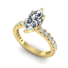 OctaPearl 1.5 ct Marquise Hidden Halo Pavé Lab Grown Diamond Engagement Ring - alternate view