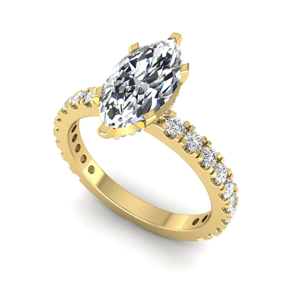 OctaPearl 1.5 ct Marquise Hidden Halo Pavé Lab Grown Diamond Engagement Ring