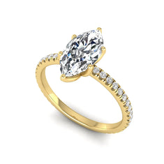 OctaPearl 1.5 ct Marquise Cut Lab Grown Diamond Engagement Ring with Pavé Band - alternate view