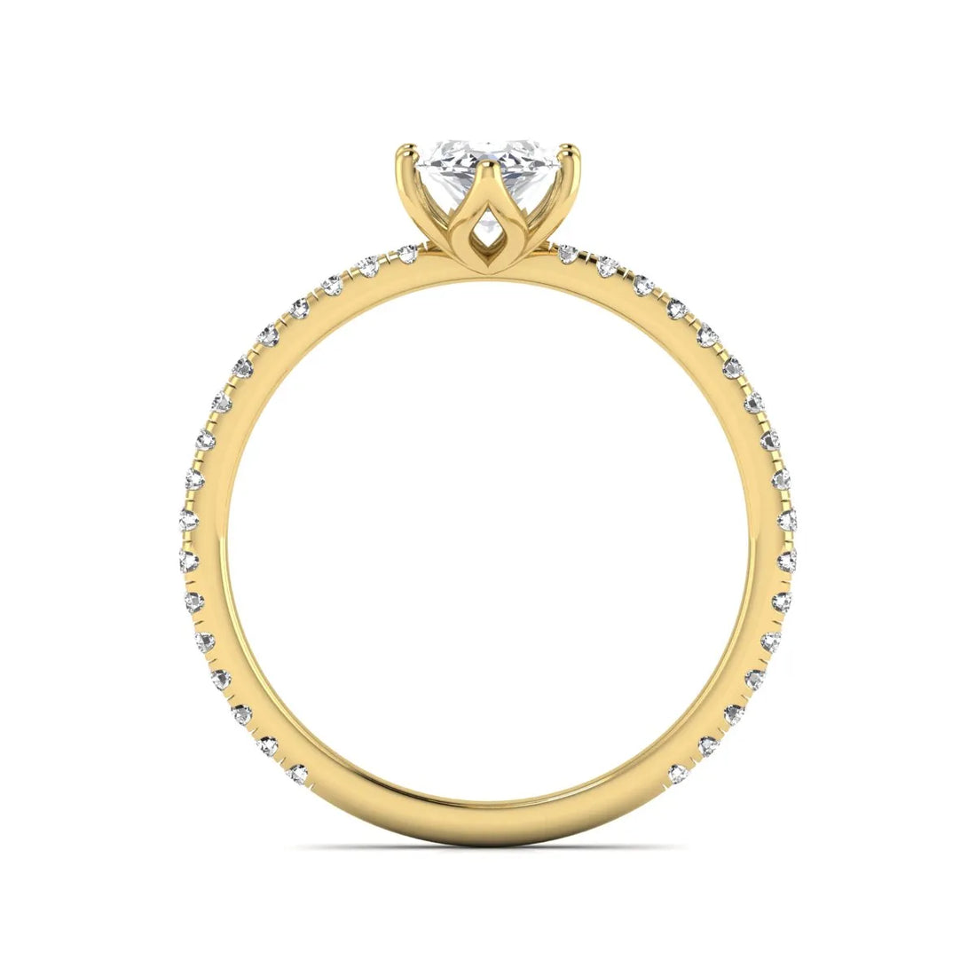 OctaPearl 1.5 ct Marquise Cut Lab Grown Diamond Engagement Ring with Pavé Band