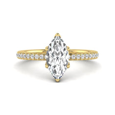 OctaPearl 1.5 ct Marquise Cut Lab Grown Diamond Engagement Ring with Pavé Band