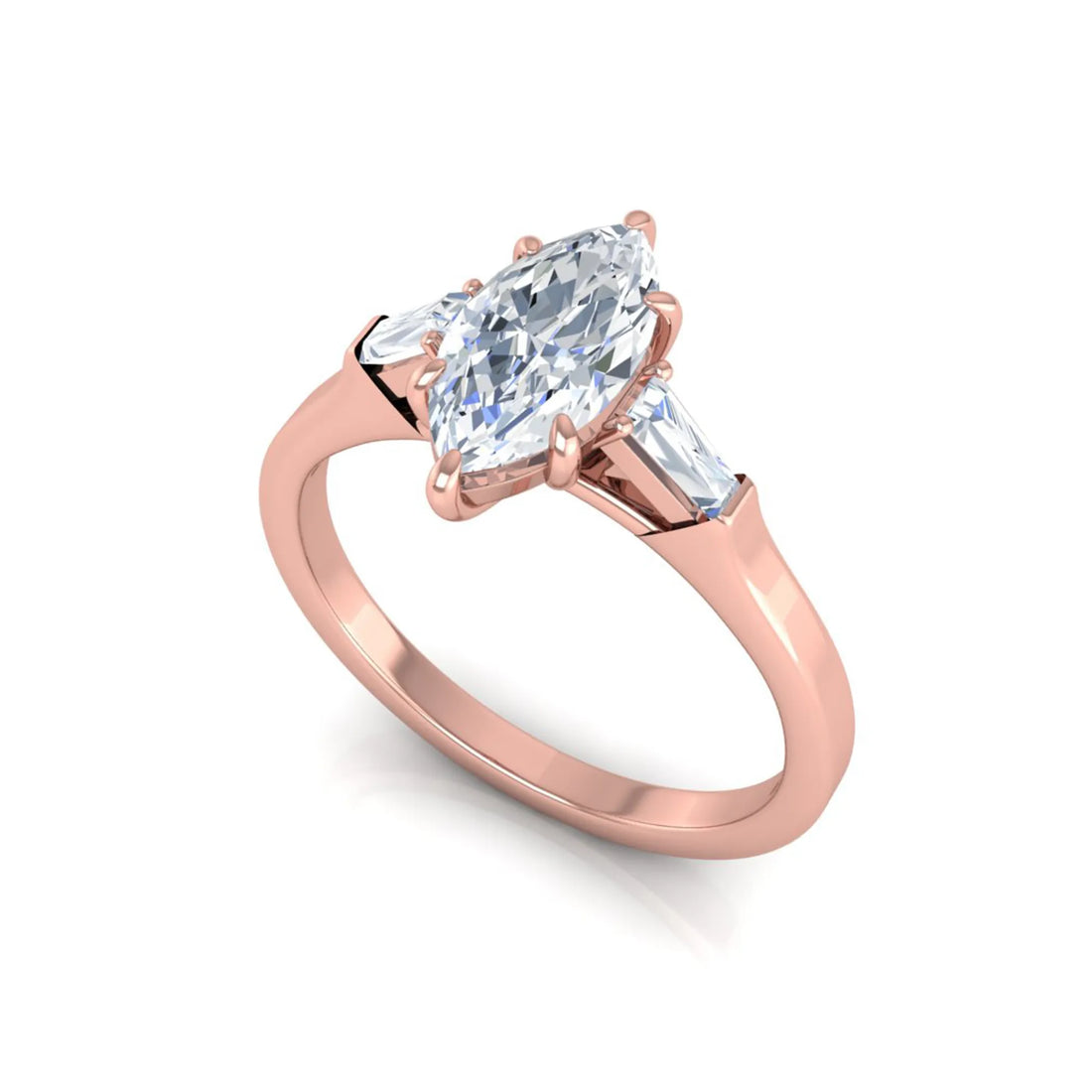 OctaPearl 1 ct Marquise Three Stone Lab Grown Diamond Engagement Ring