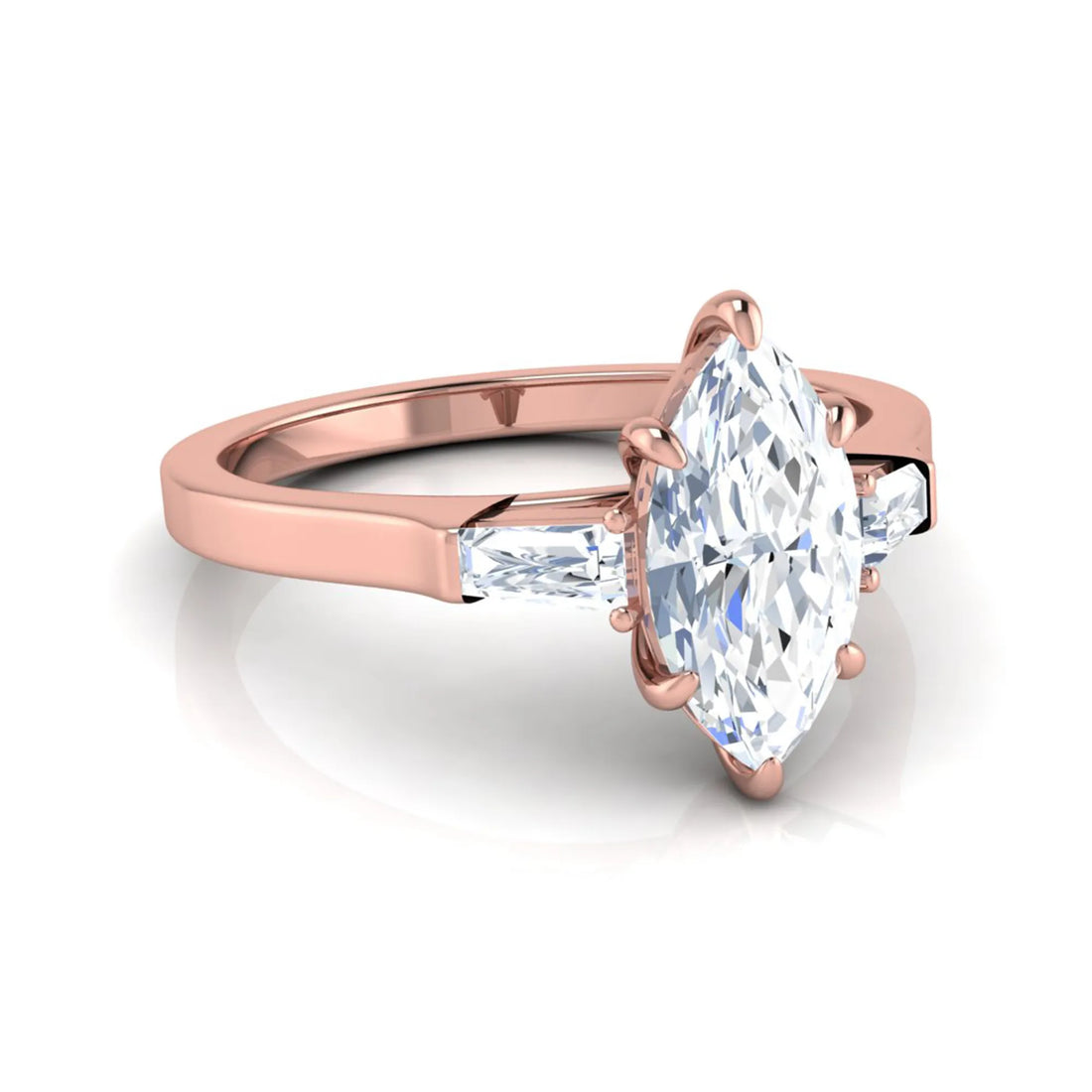OctaPearl 1 ct Marquise Three Stone Lab Grown Diamond Engagement Ring