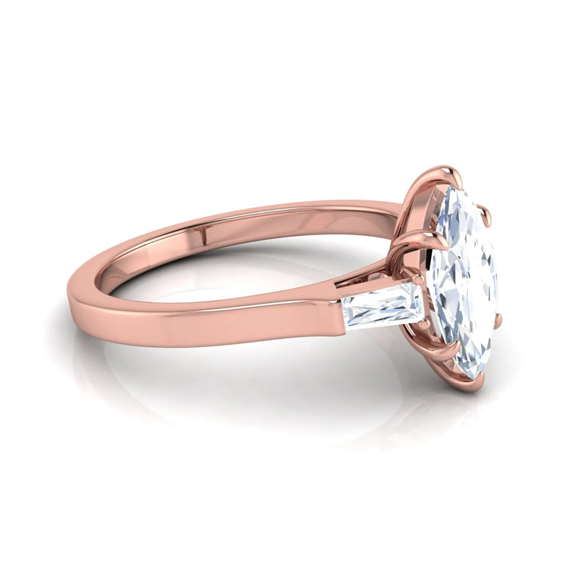 OctaPearl 1 ct Marquise Three Stone Lab Grown Diamond Engagement Ring