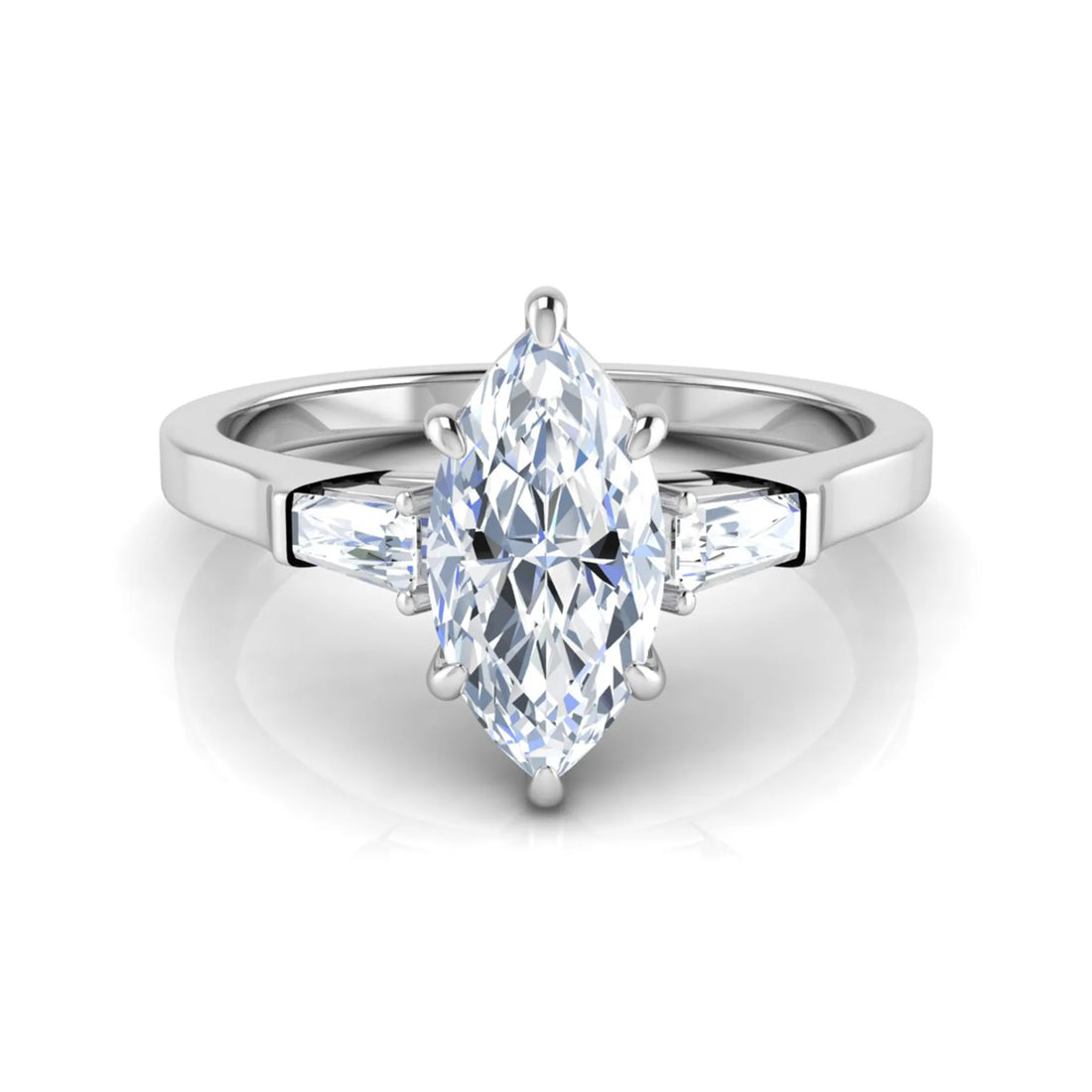 OctaPearl 1 ct Marquise Three Stone Lab Grown Diamond Engagement Ring