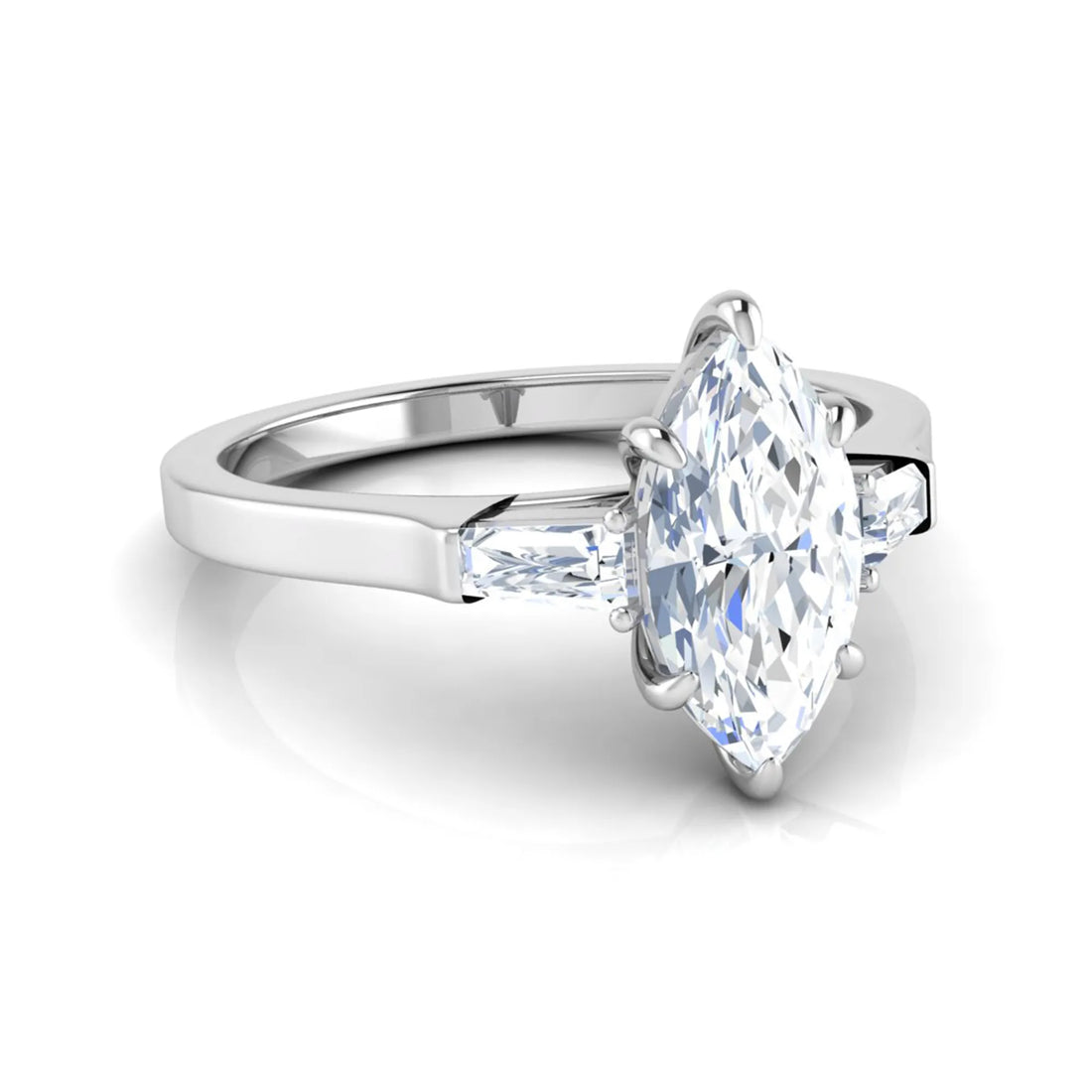 OctaPearl 1 ct Marquise Three Stone Lab Grown Diamond Engagement Ring