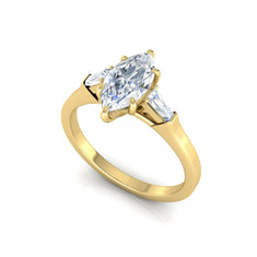 OctaPearl 1 ct Marquise Three Stone Lab Grown Diamond Engagement Ring - alternate view