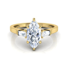 OctaPearl 1 ct Marquise Three Stone Lab Grown Diamond Engagement Ring