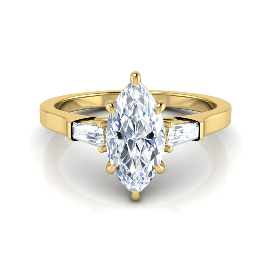 OctaPearl 1 ct Marquise Three Stone Lab Grown Diamond Engagement Ring