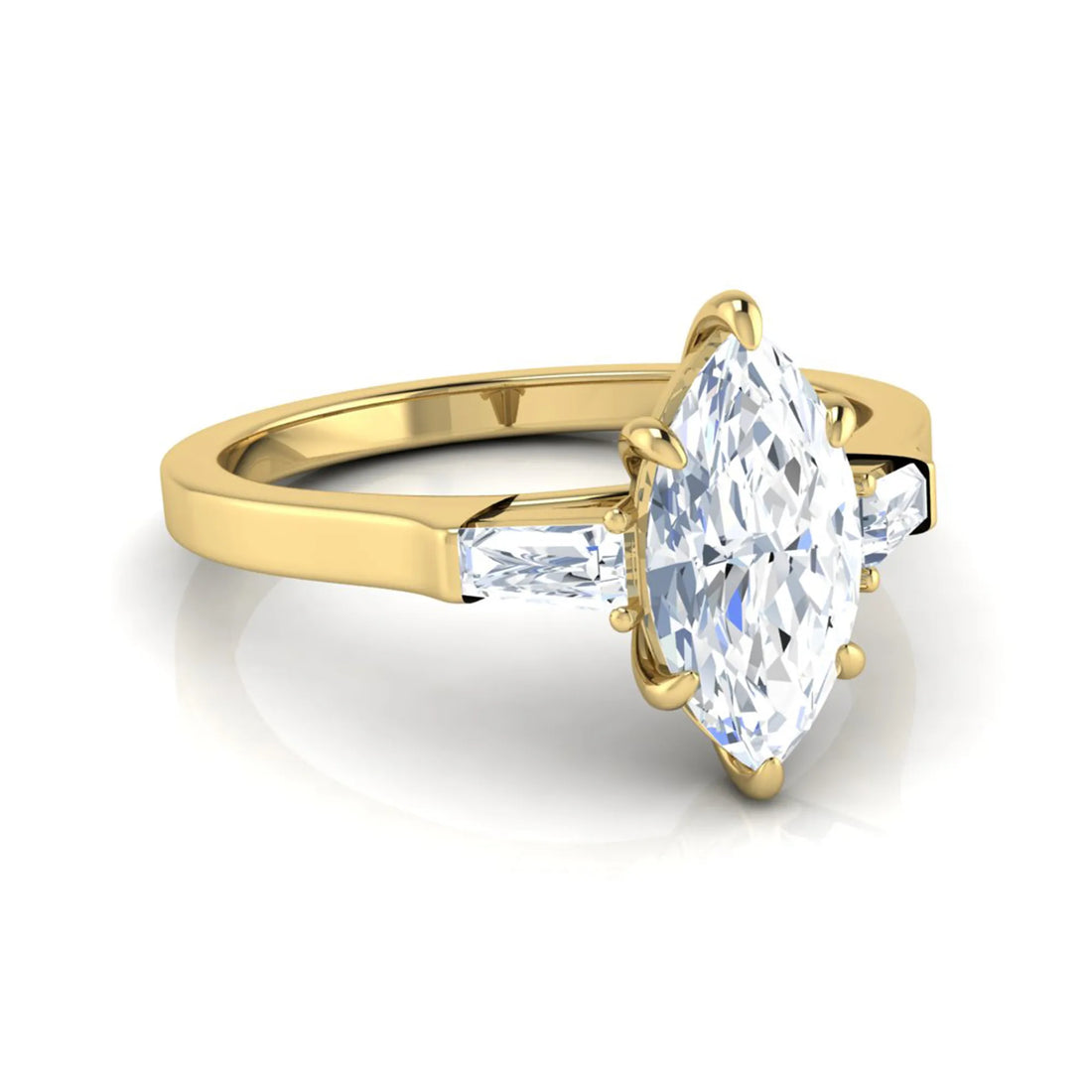 OctaPearl 1 ct Marquise Three Stone Lab Grown Diamond Engagement Ring