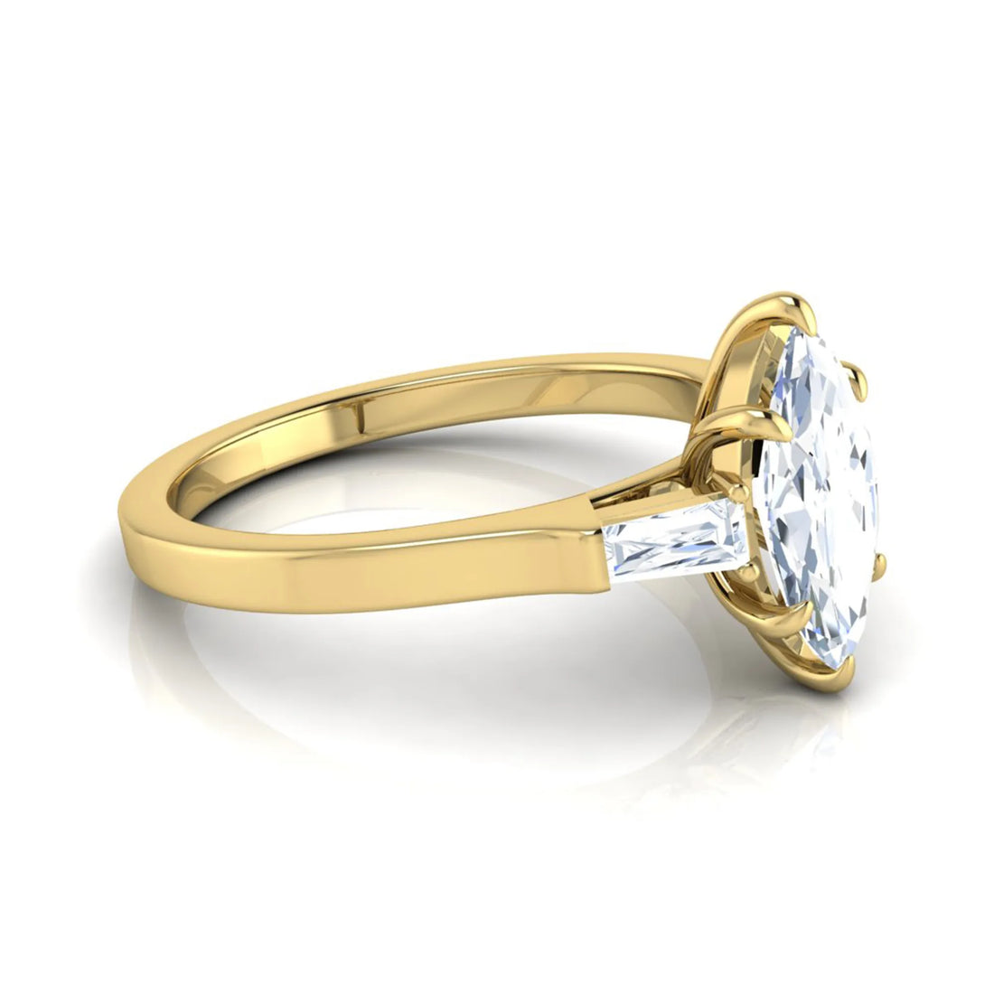 OctaPearl 1 ct Marquise Three Stone Lab Grown Diamond Engagement Ring