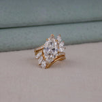 6.50 CT Marquise Moissanite Pave Wedding Bridal Ring Set | OctaPearl