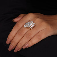 6.50 CT Marquise Moissanite Pave Wedding Bridal Ring Set | OctaPearl