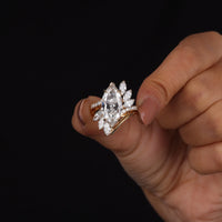 6.50 CT Marquise Moissanite Pave Wedding Bridal Ring Set | OctaPearl
