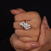 6.50 CT Marquise Moissanite Pave Wedding Bridal Ring Set | OctaPearl