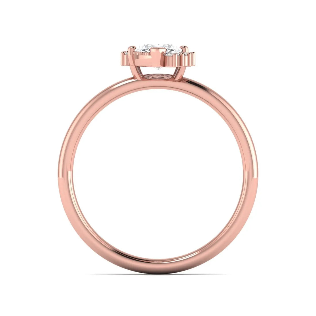 OctaPearl 1 ct Marquise North-South Accent Lab Grown Diamond Engagement Ring