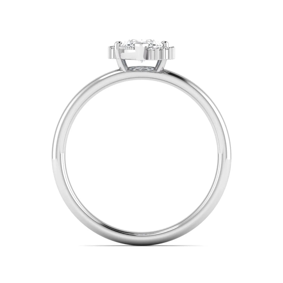 OctaPearl 1 ct Marquise North-South Accent Lab Grown Diamond Engagement Ring