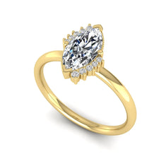 OctaPearl 1 ct Marquise North-South Accent Lab Grown Diamond Engagement Ring - alternate view