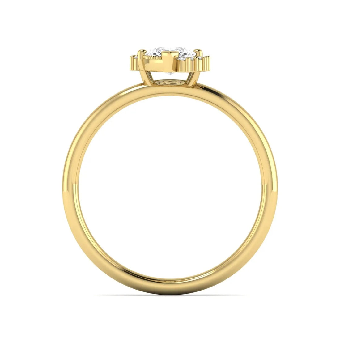 OctaPearl 1 ct Marquise North-South Accent Lab Grown Diamond Engagement Ring