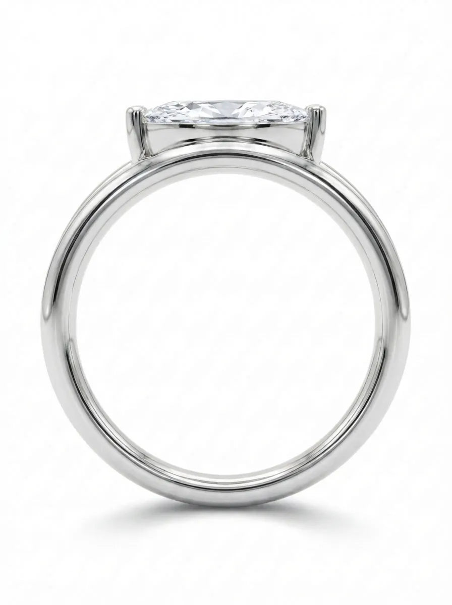 OctaPearl 1 ct Marquise Open Frame Solitaire Lab Grown Diamond Engagement Ring