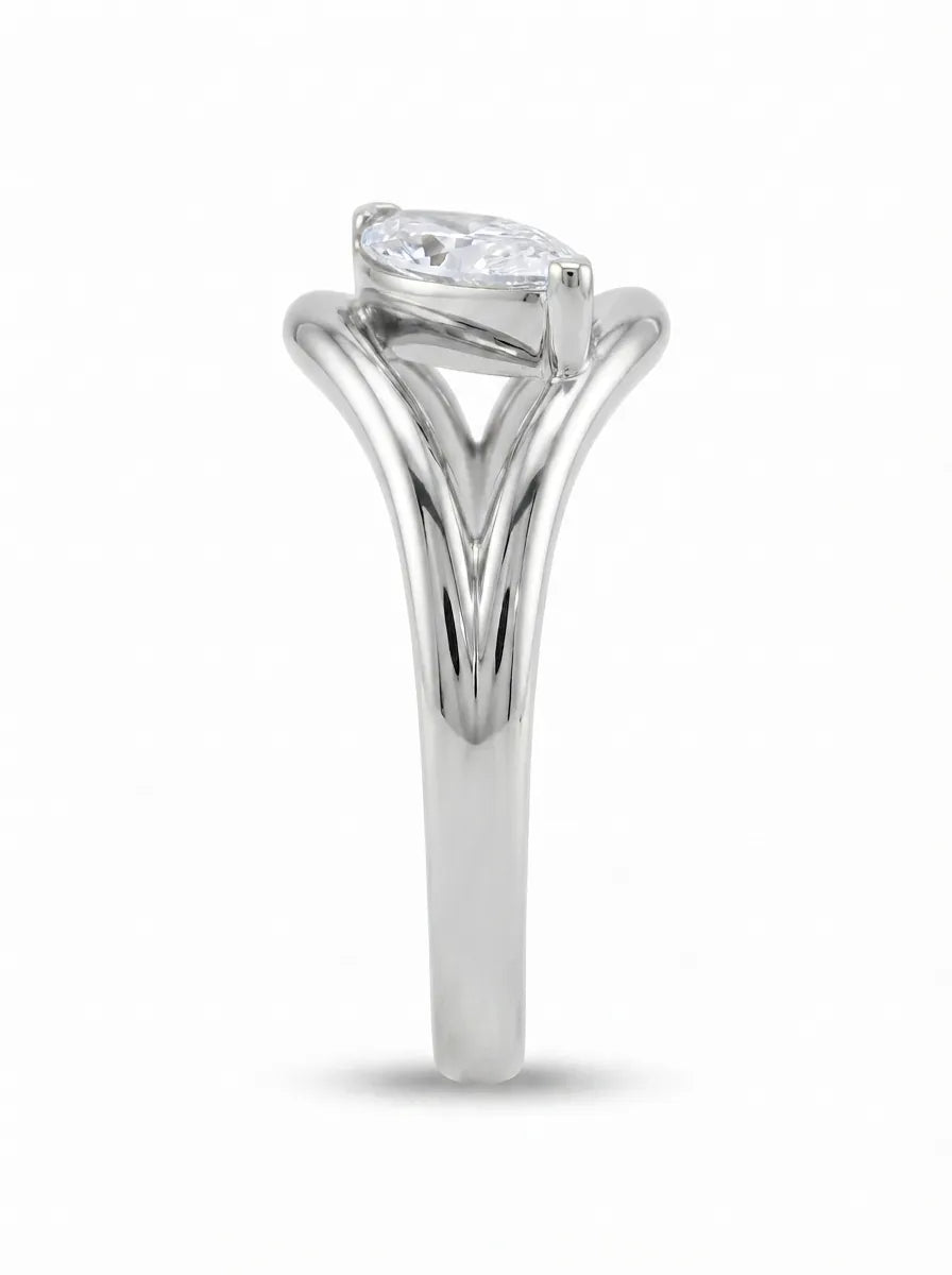OctaPearl 1 ct Marquise Open Frame Solitaire Lab Grown Diamond Engagement Ring