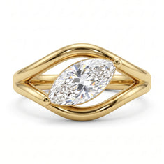 OctaPearl 1 ct Marquise Open Frame Solitaire Lab Grown Diamond Engagement Ring