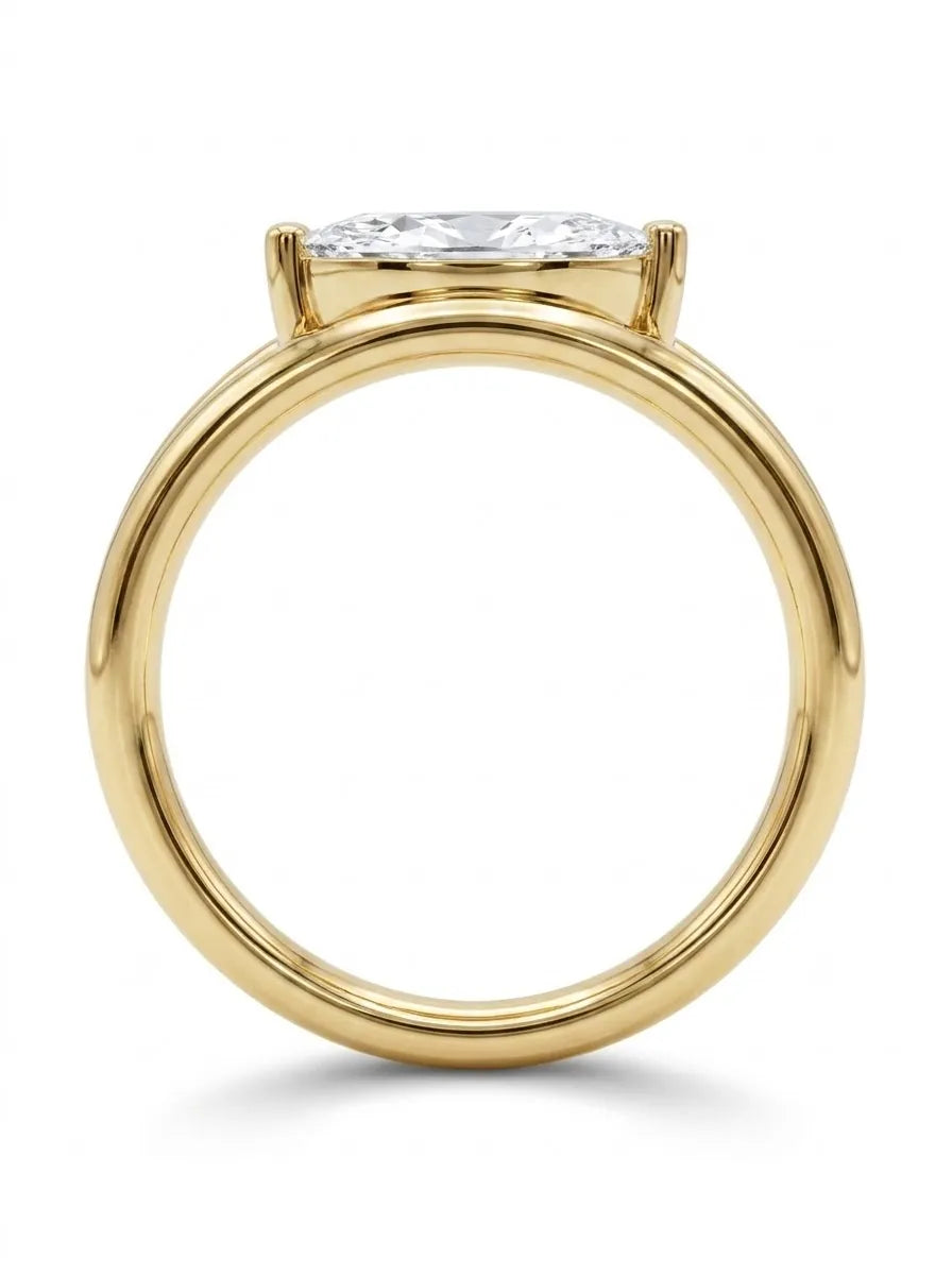 OctaPearl 1 ct Marquise Open Frame Solitaire Lab Grown Diamond Engagement Ring