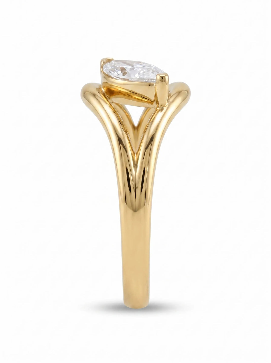 OctaPearl 1 ct Marquise Open Frame Solitaire Lab Grown Diamond Engagement Ring