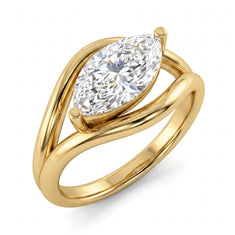 OctaPearl 1 ct Marquise Open Frame Solitaire Lab Grown Diamond Engagement Ring - alternate view