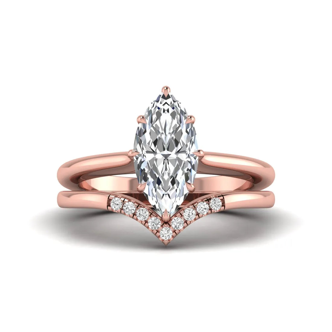 OctaPearl 1.5 ct Marquise Prong Set Lab Grown Diamond Bypass Engagement Ring