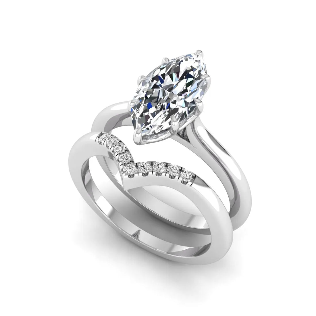 OctaPearl 1.5 ct Marquise Prong Set Lab Grown Diamond Bypass Engagement Ring