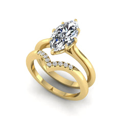 OctaPearl 1.5 ct Marquise Prong Set Lab Grown Diamond Bypass Engagement Ring - alternate view