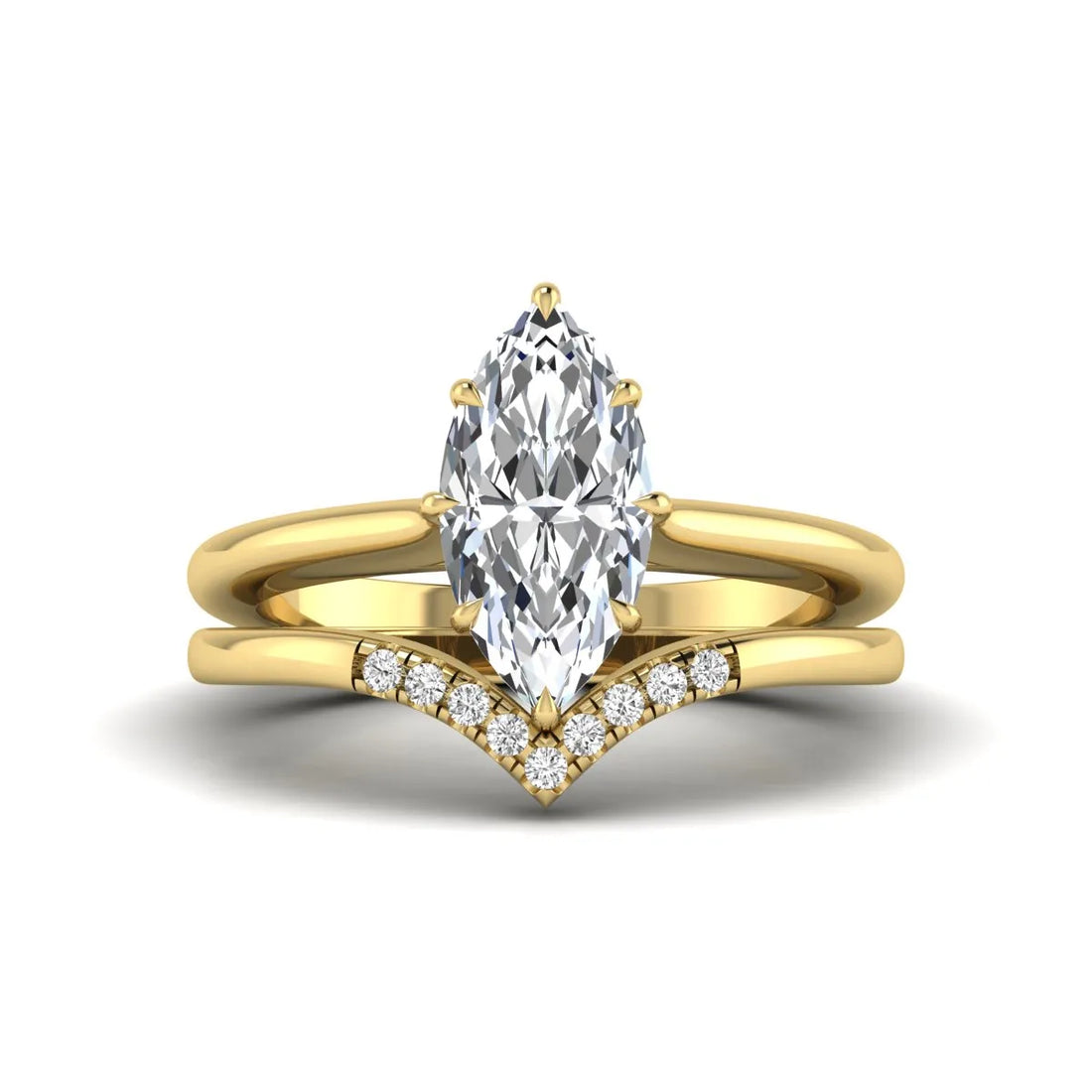 OctaPearl 1.5 ct Marquise Prong Set Lab Grown Diamond Bypass Engagement Ring