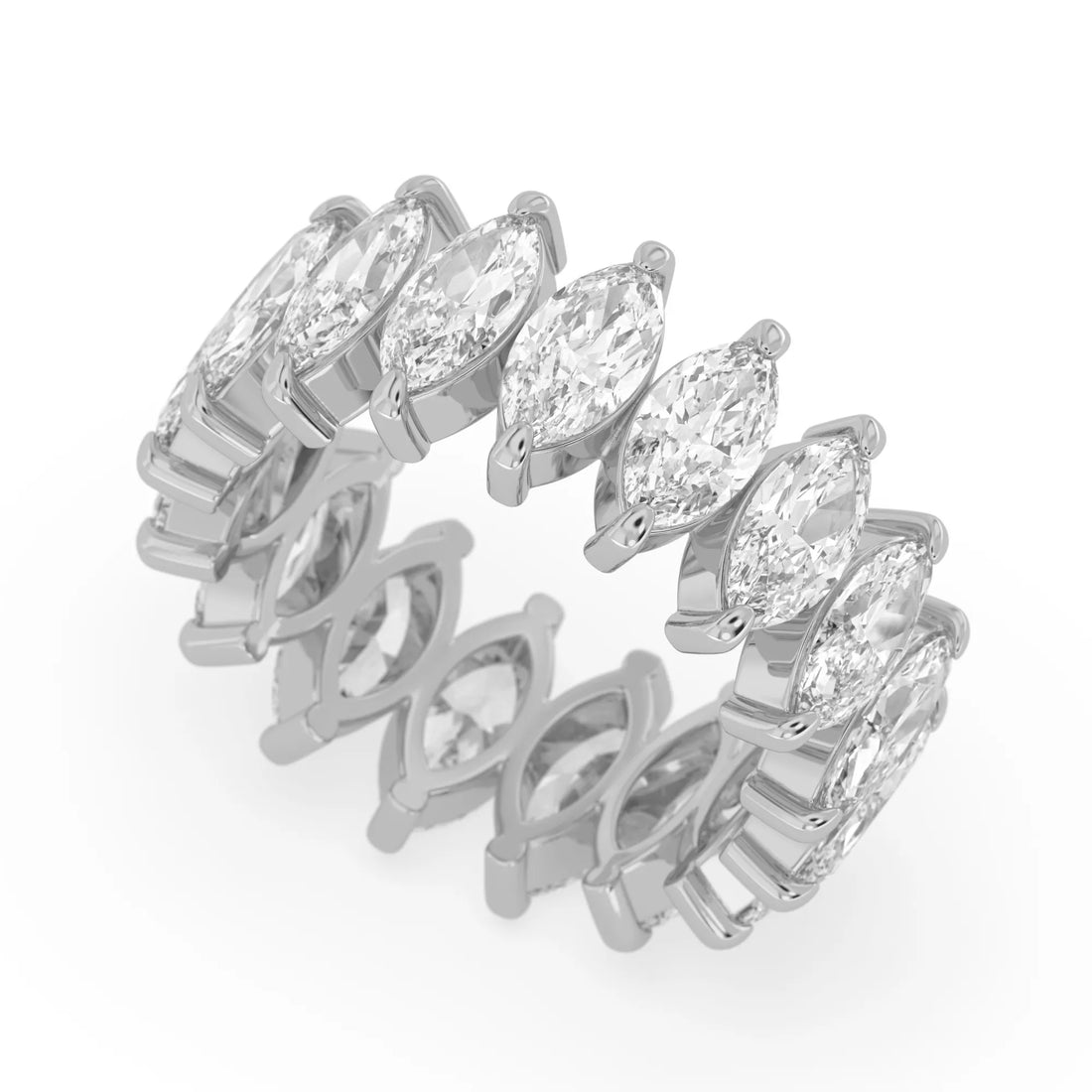 OctaPearl Marquise Lab Grown Diamond Full Eternity Wedding Band
