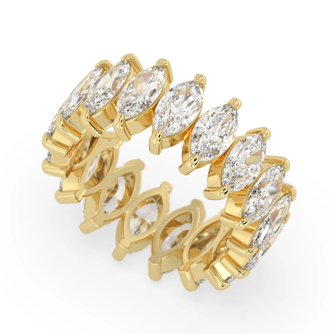 OctaPearl Marquise Lab Grown Diamond Full Eternity Wedding Band