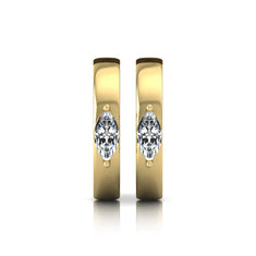 OctaPearl Marquise Prong Set Lab Grown Diamond Huggie Hoop Earrings - alternate view