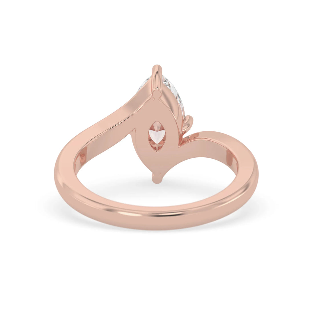 OctaPearl 1.5 ct Marquise Lab Grown Diamond Bypass Solitaire Engagement Ring