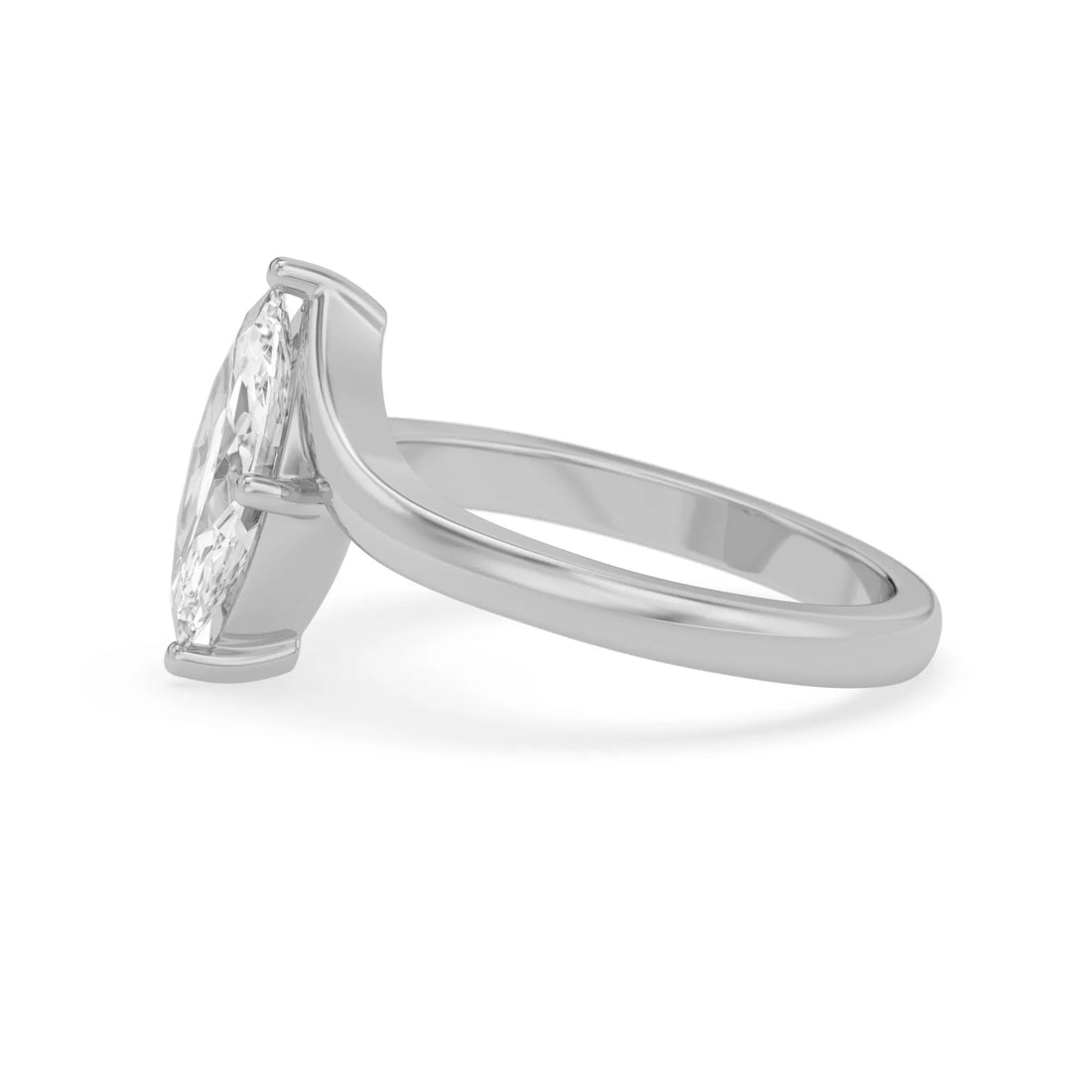 OctaPearl 1.5 ct Marquise Lab Grown Diamond Bypass Solitaire Engagement Ring