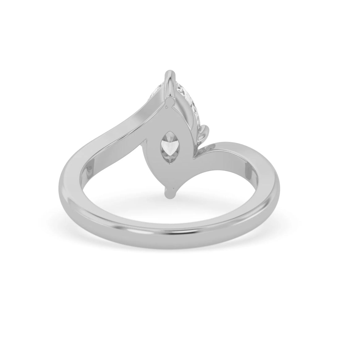 OctaPearl 1.5 ct Marquise Lab Grown Diamond Bypass Solitaire Engagement Ring
