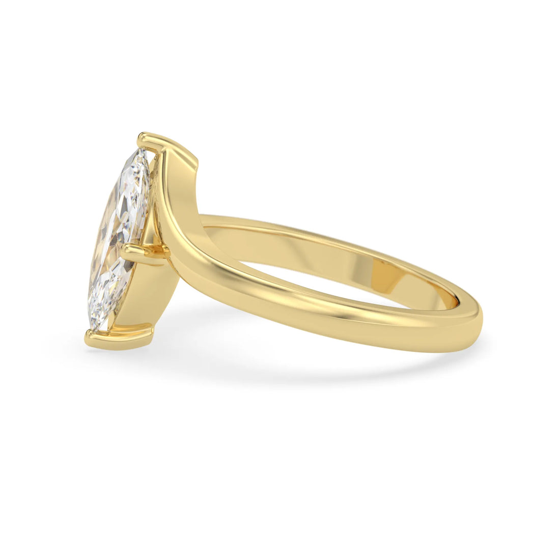 OctaPearl 1.5 ct Marquise Lab Grown Diamond Bypass Solitaire Engagement Ring