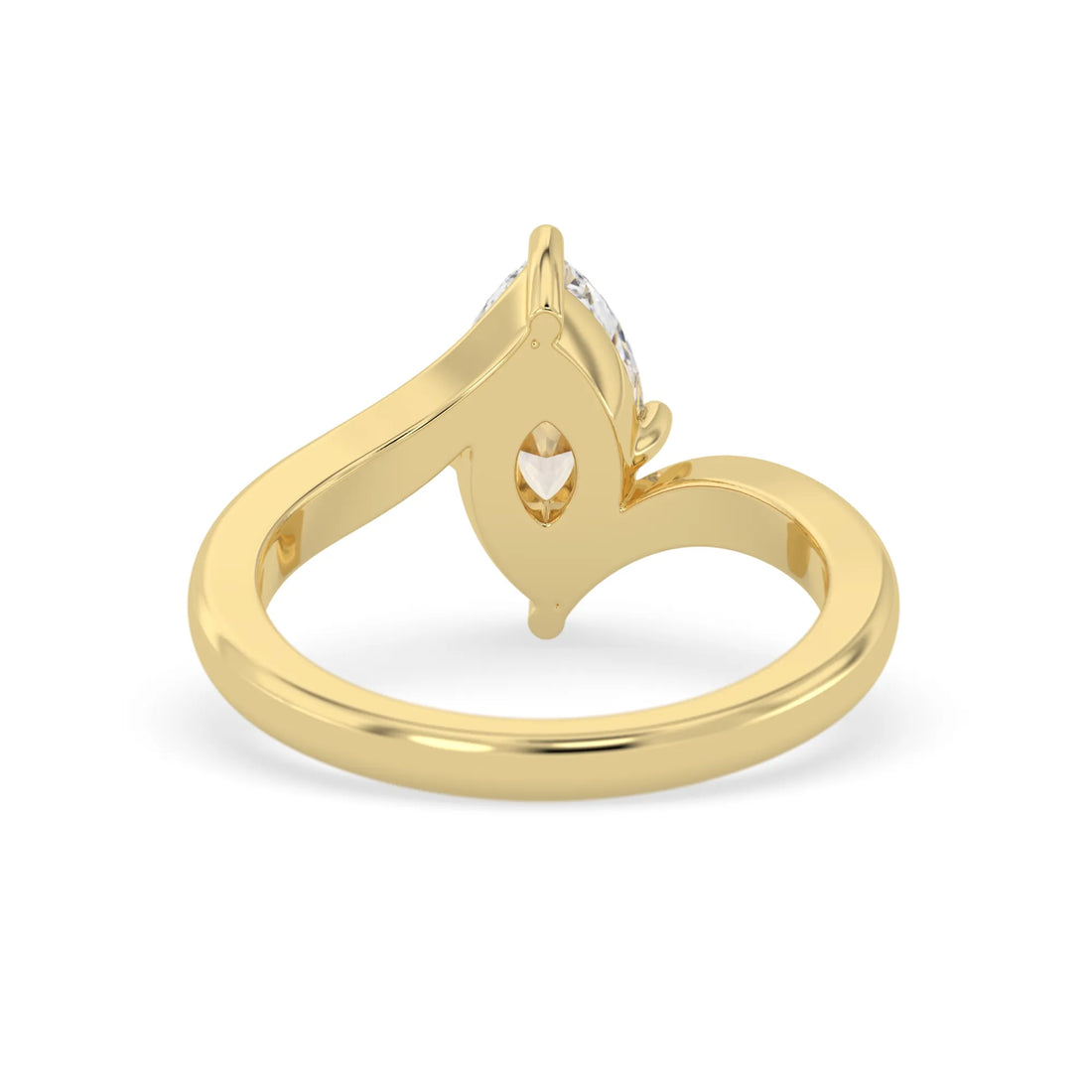 OctaPearl 1.5 ct Marquise Lab Grown Diamond Bypass Solitaire Engagement Ring
