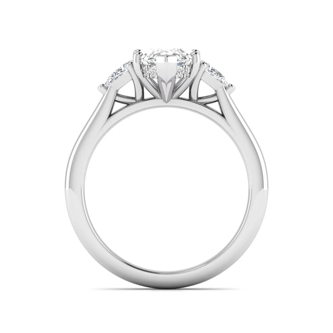 OctaPearl 1.5 ct Marquise Prong Set Lab Grown Diamond Three Stone Engagement Ring