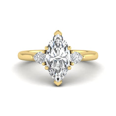 OctaPearl 1.5 ct Marquise Prong Set Lab Grown Diamond Three Stone Engagement Ring
