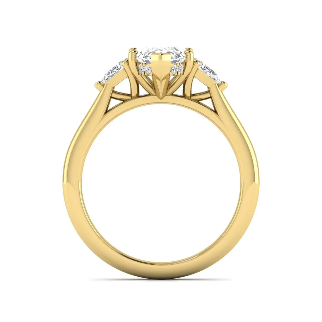 OctaPearl 1.5 ct Marquise Prong Set Lab Grown Diamond Three Stone Engagement Ring