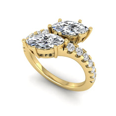 OctaPearl Toi Et Moi Lab Grown Diamond Bypass Shank Engagement Ring - alternate view