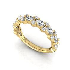 OctaPearl Half Eternity Stackable Lab Grown Diamond Wedding Band Ring - alternate view